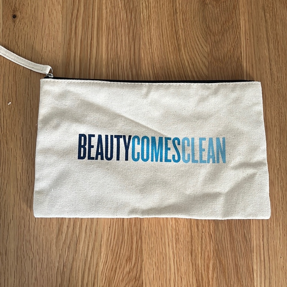NWOT Beautycounter beauty comes clean makeup bag